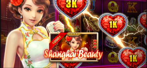 Caça-níqueis Shanghai Beauty com gráficos detalhados e símbolos tradicionais.